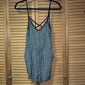 H&M Medium Patterned Black Romper